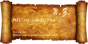 Móry Zakária névjegykártya
